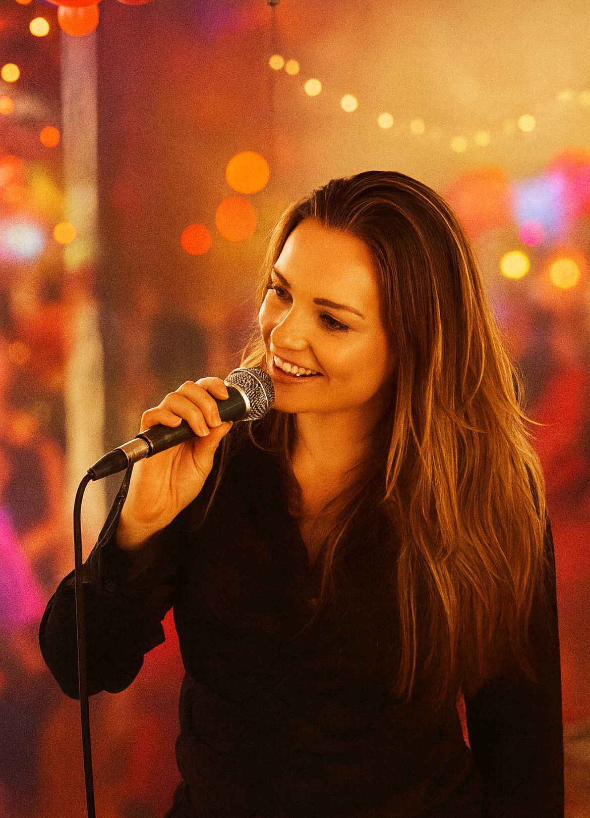 Happy keyboard player